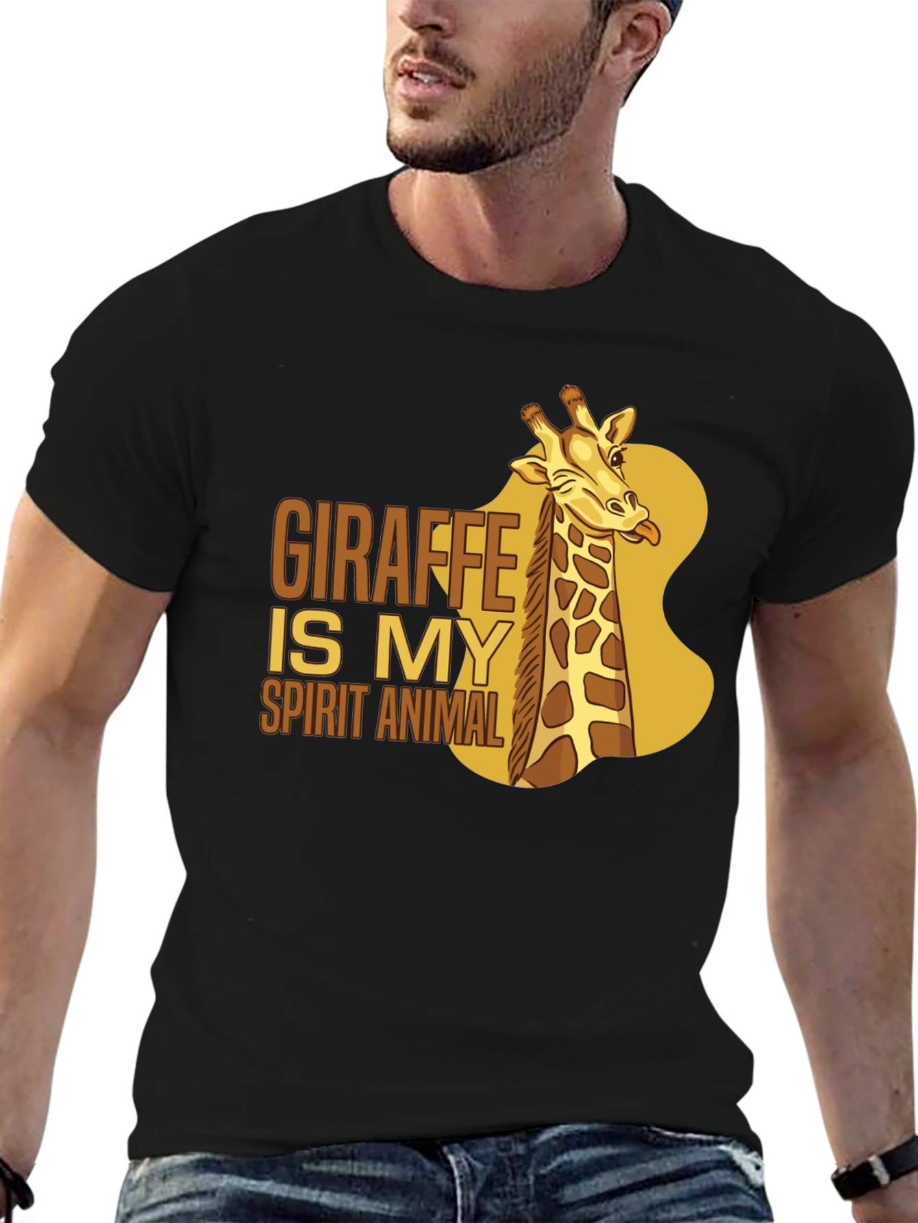 Giraffe Spirit Animal Black T-Shirt