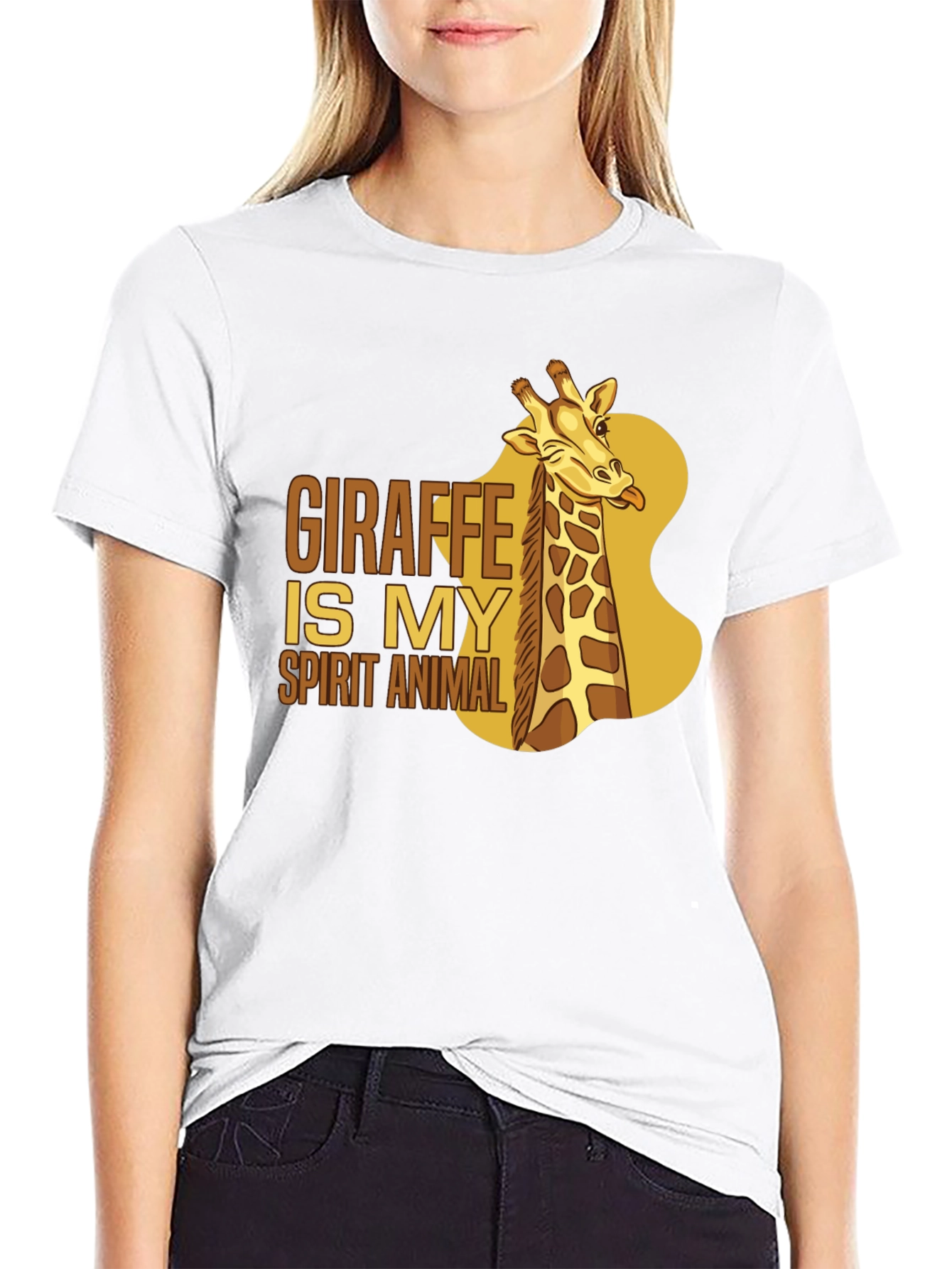 Giraffe Spirit Animal Black T-Shirt