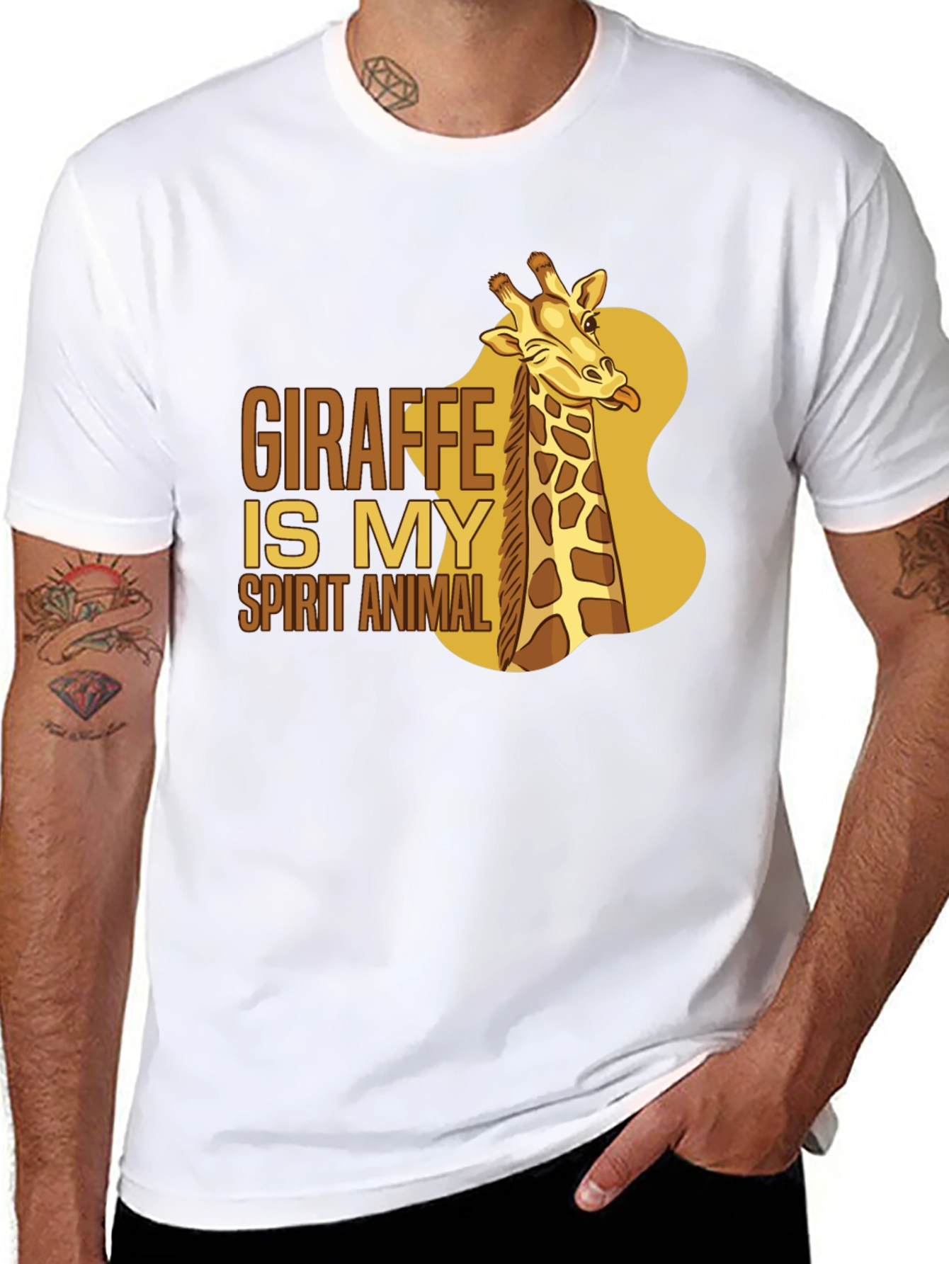 Giraffe Spirit Animal Black T-Shirt
