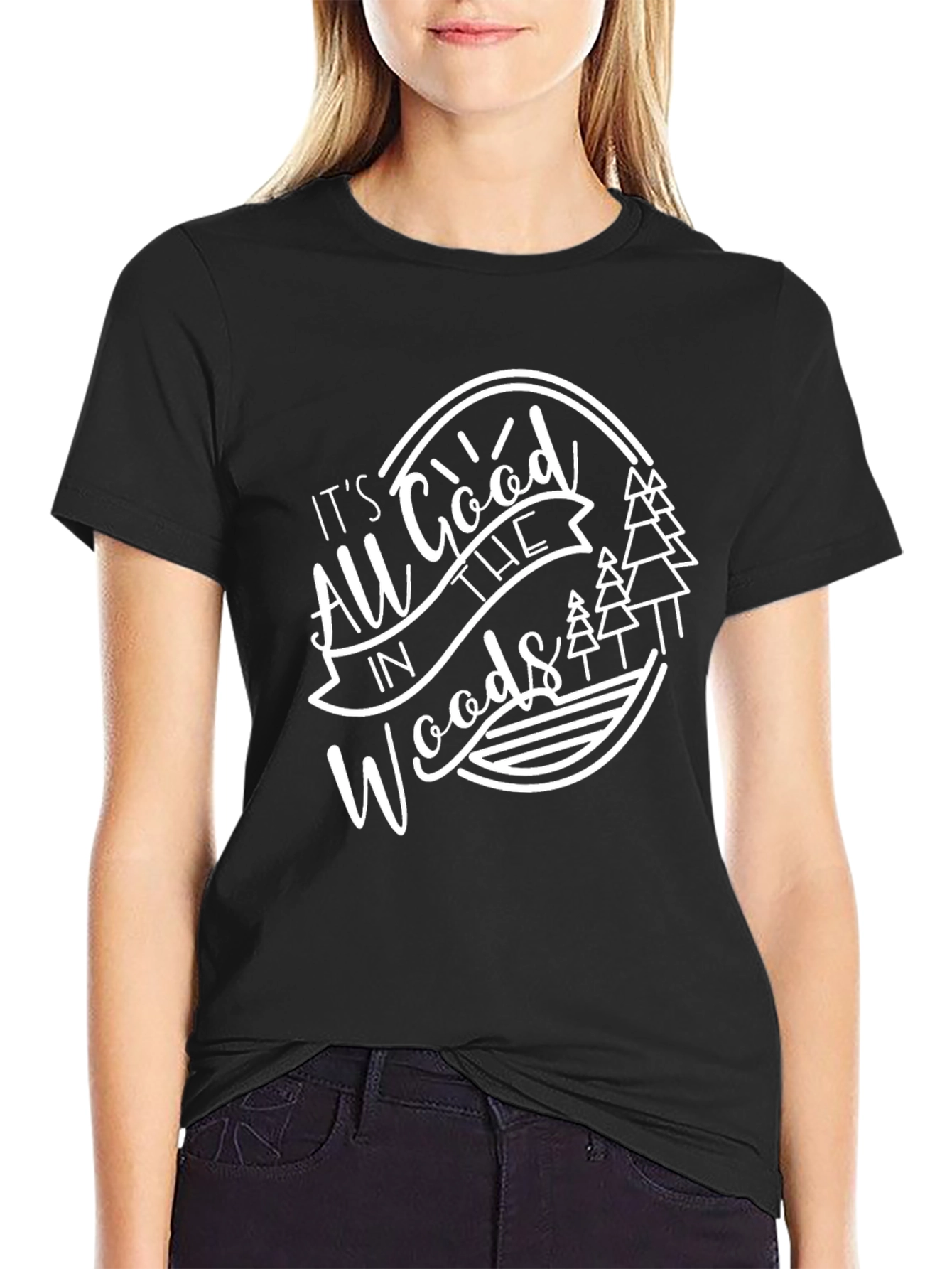 All Good in the Woods Graphic Tee - Black