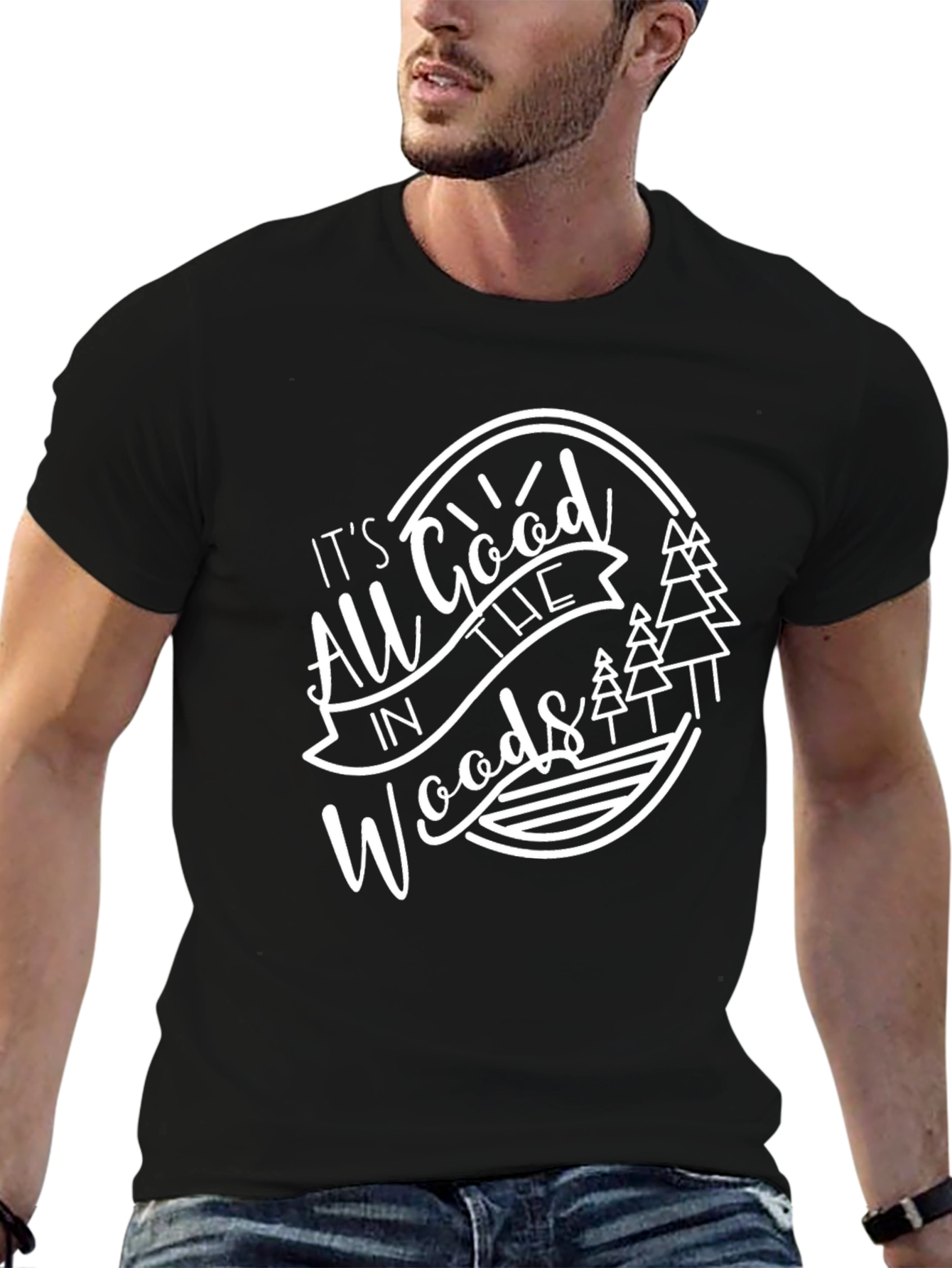 All Good in the Woods Graphic Tee - Black