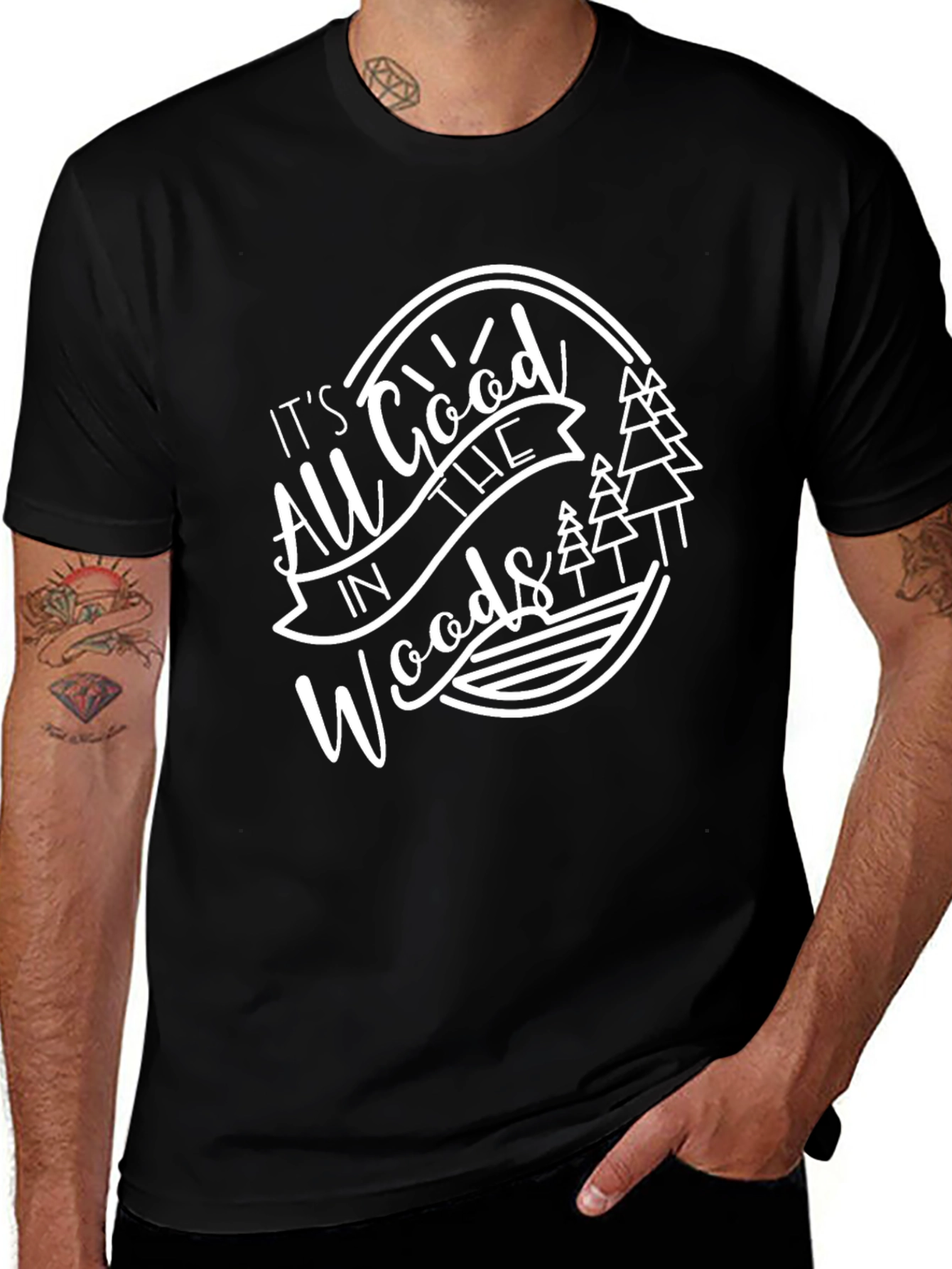 All Good in the Woods Graphic Tee - Black