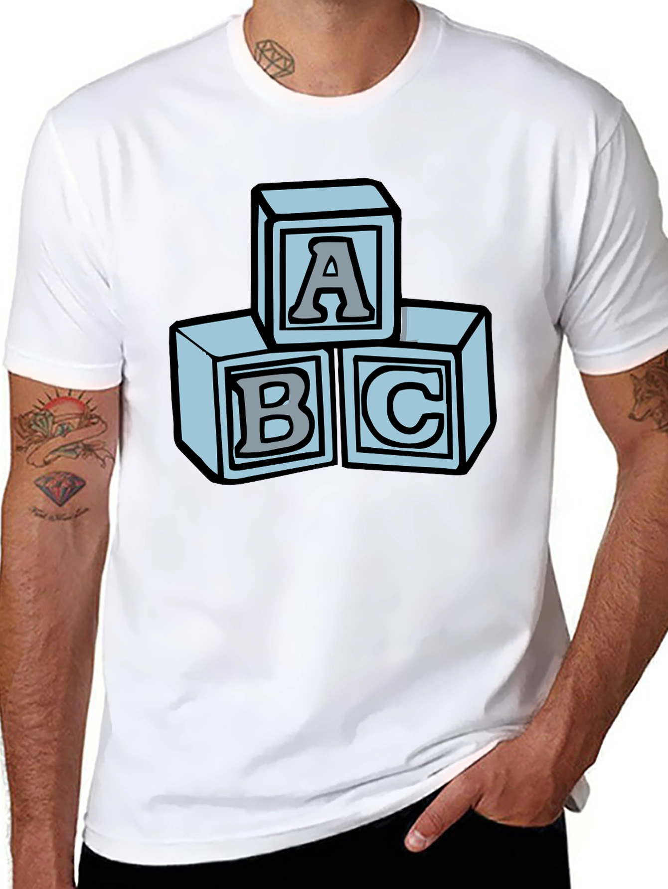 ABC Blocks Graphic Tee - Soft Cotton Blend