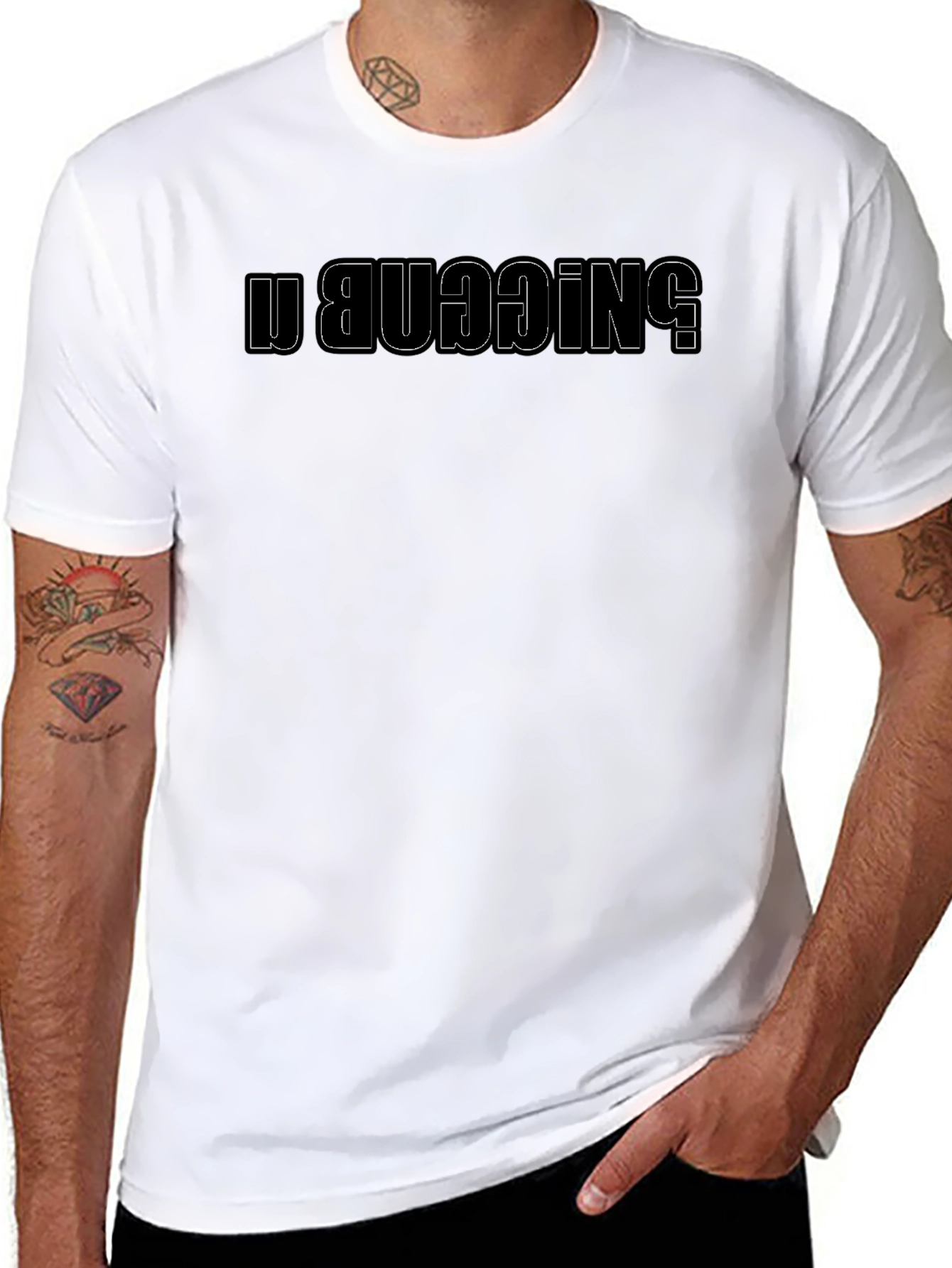 Funny N!GGAB UBUDDING Reversed Wordplay Black T-Shirt