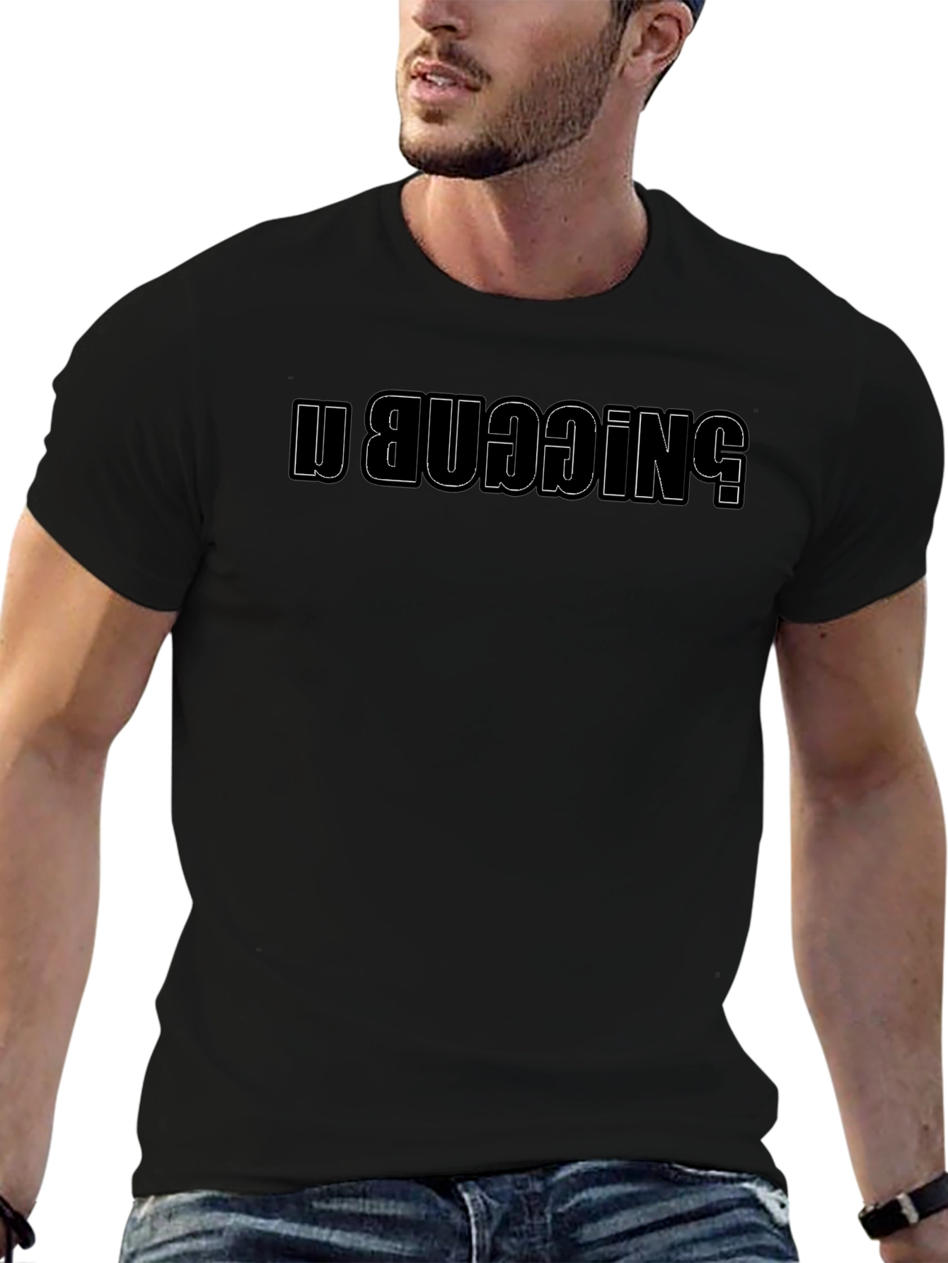Funny N!GGAB UBUDDING Reversed Wordplay Black T-Shirt