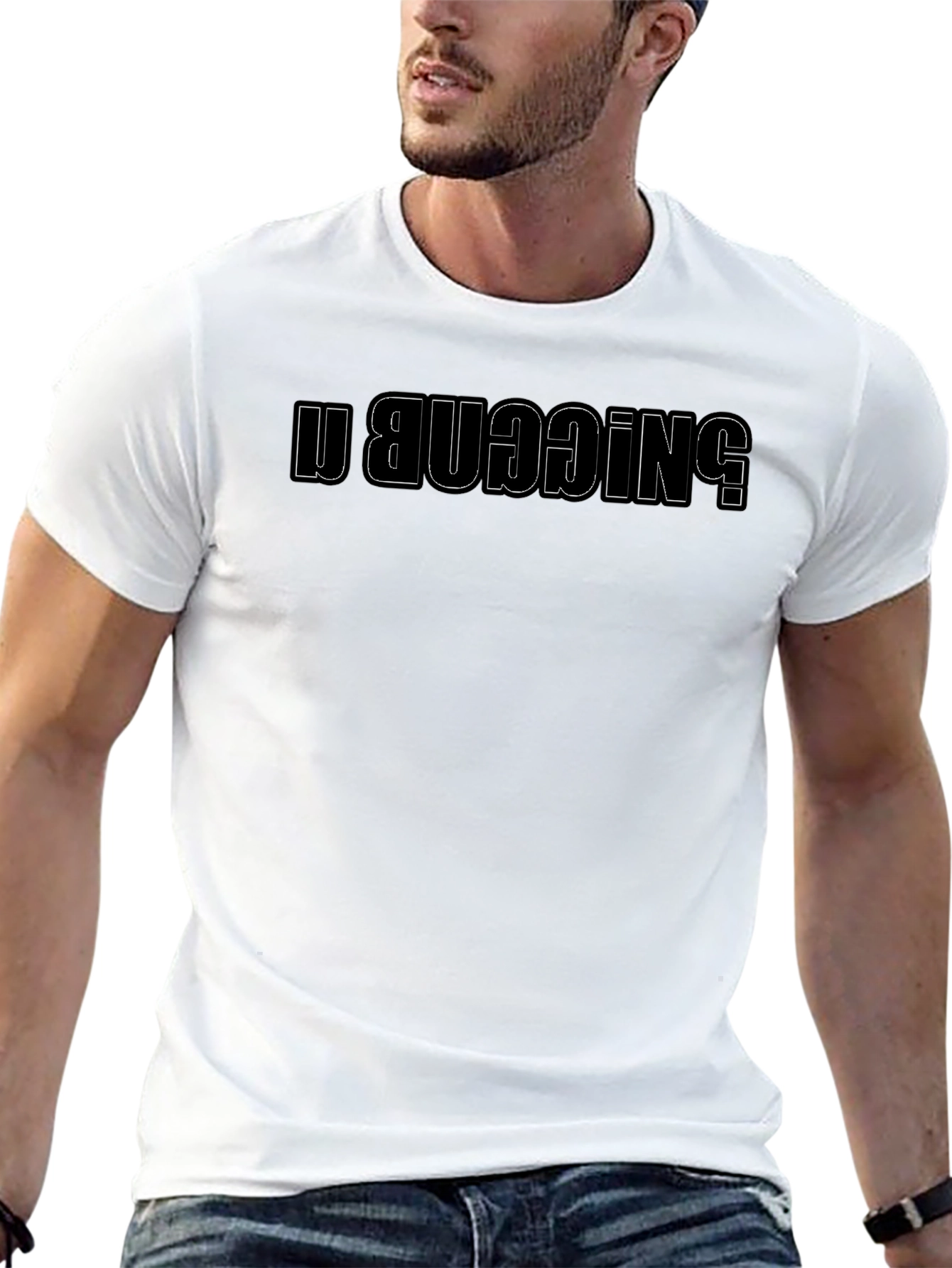 Funny N!GGAB UBUDDING Reversed Wordplay Black T-Shirt