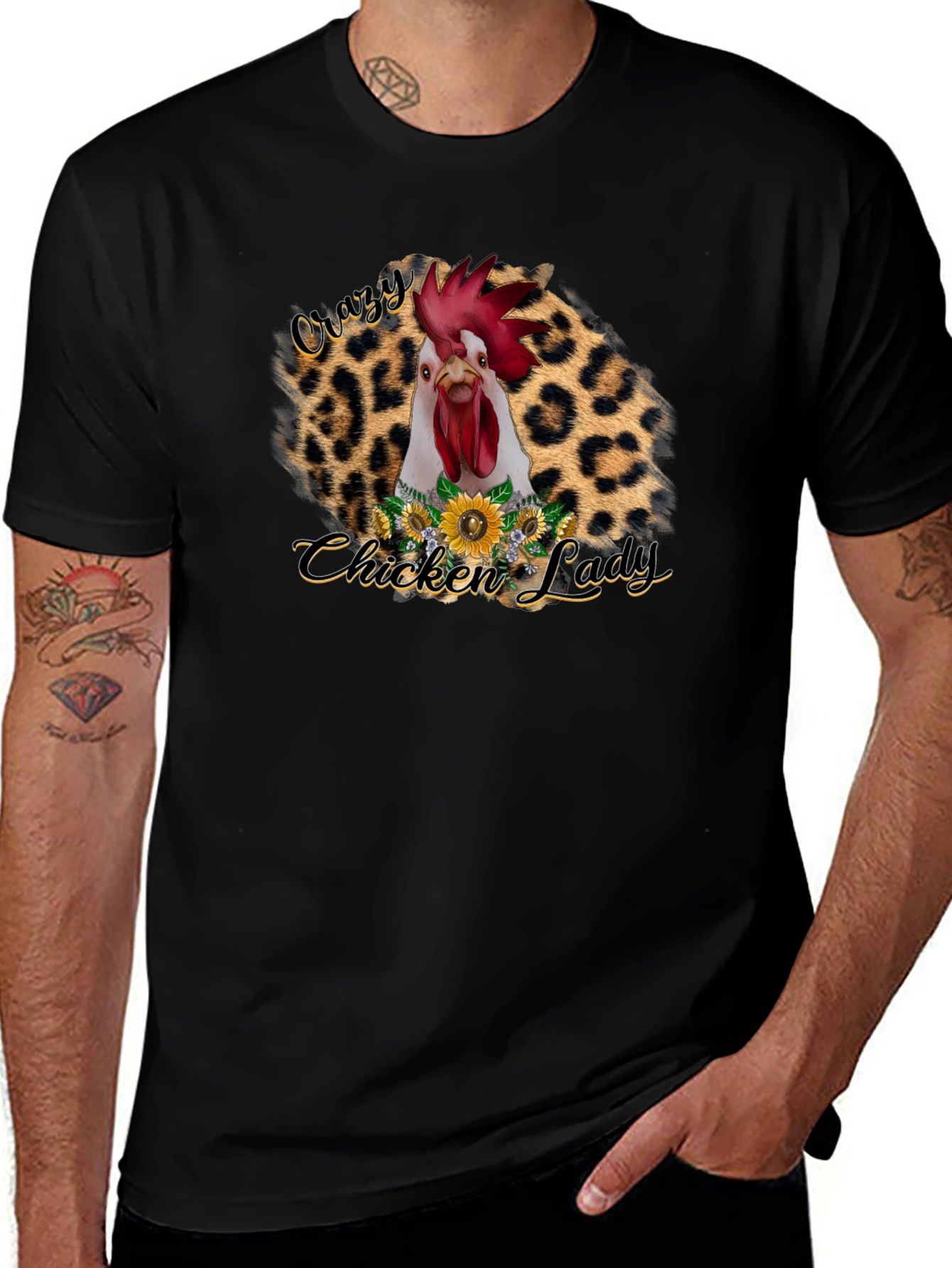 Crazy Chicken Lady Graphic T-Shirt