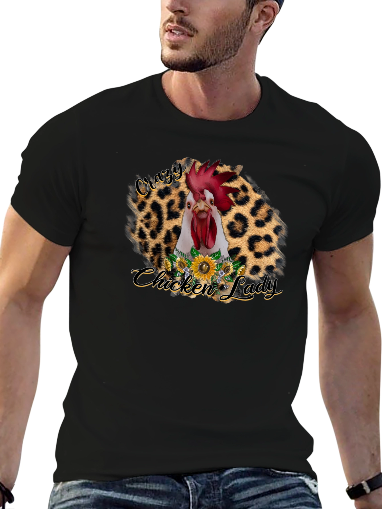 Crazy Chicken Lady Graphic T-Shirt