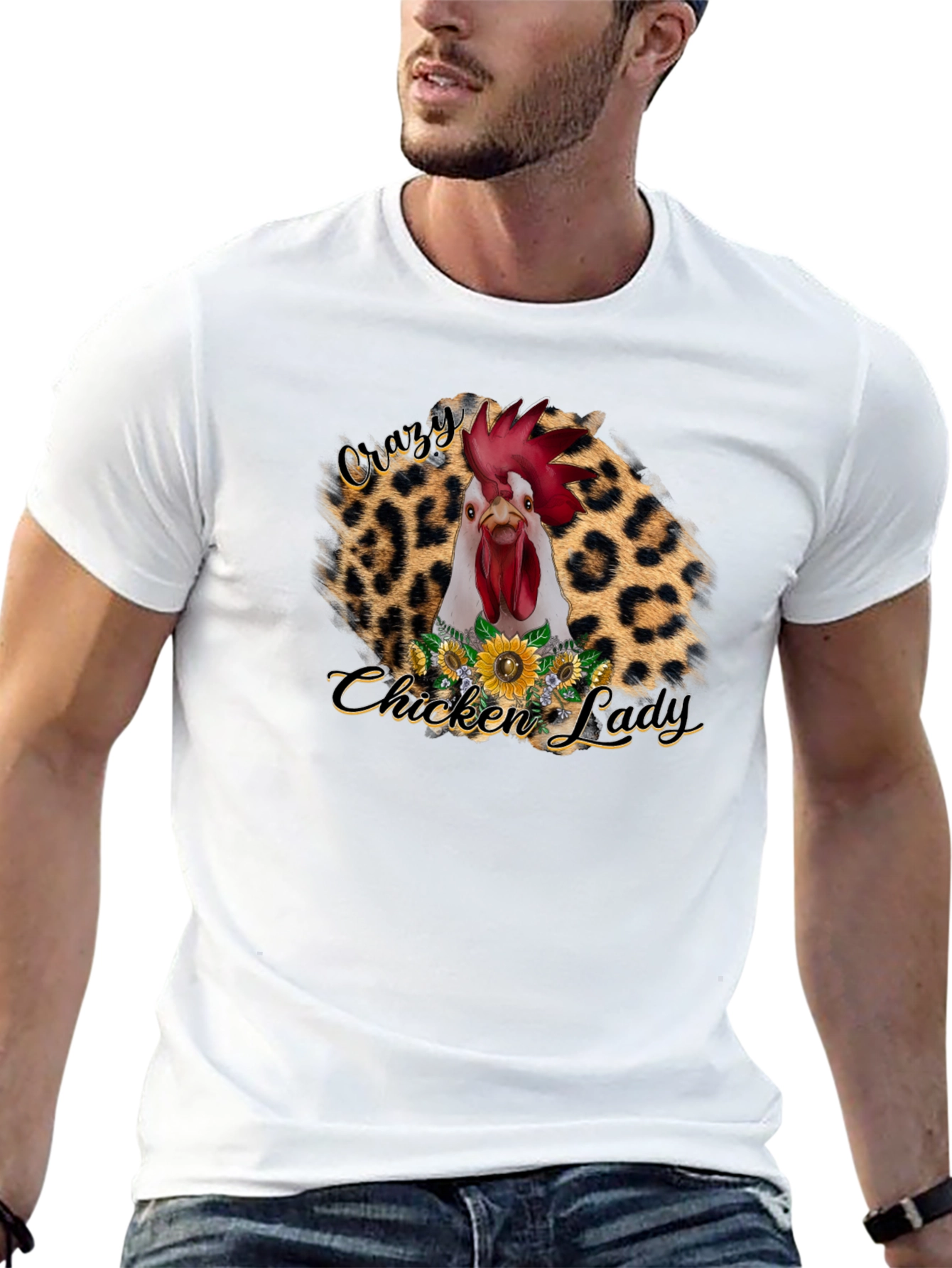 Crazy Chicken Lady Graphic T-Shirt