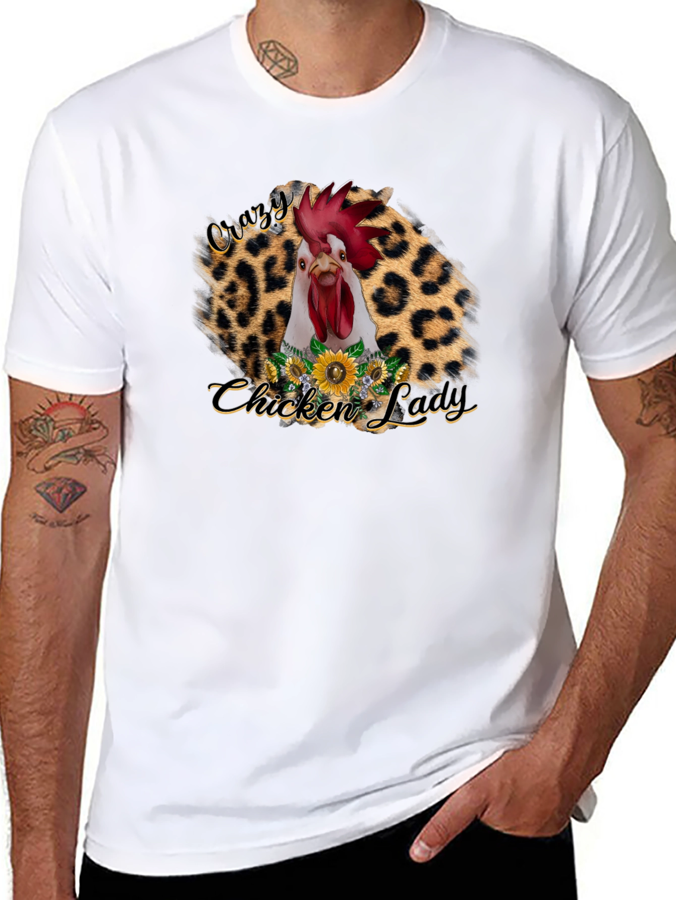 Crazy Chicken Lady Graphic T-Shirt