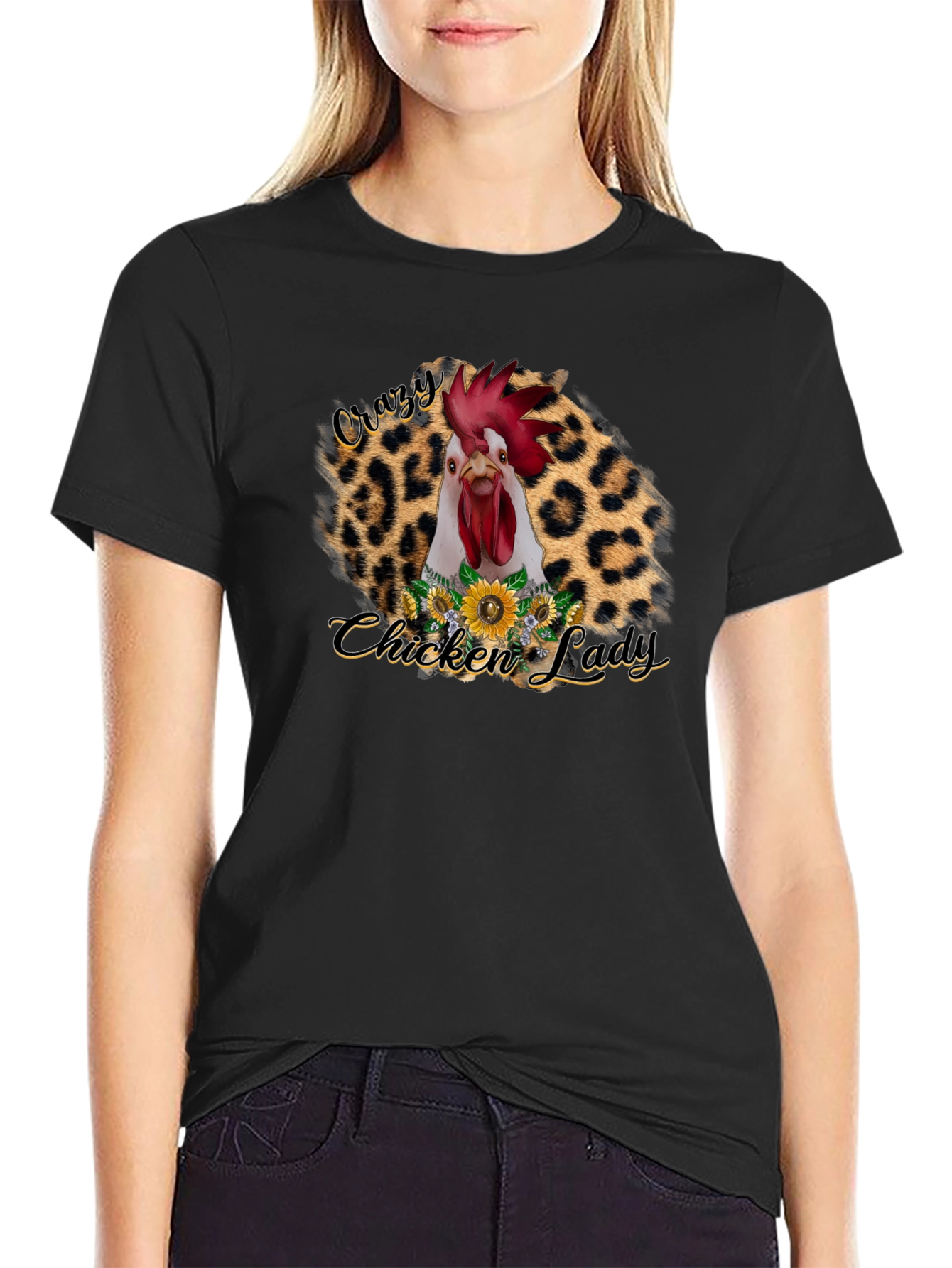 Crazy Chicken Lady Graphic T-Shirt
