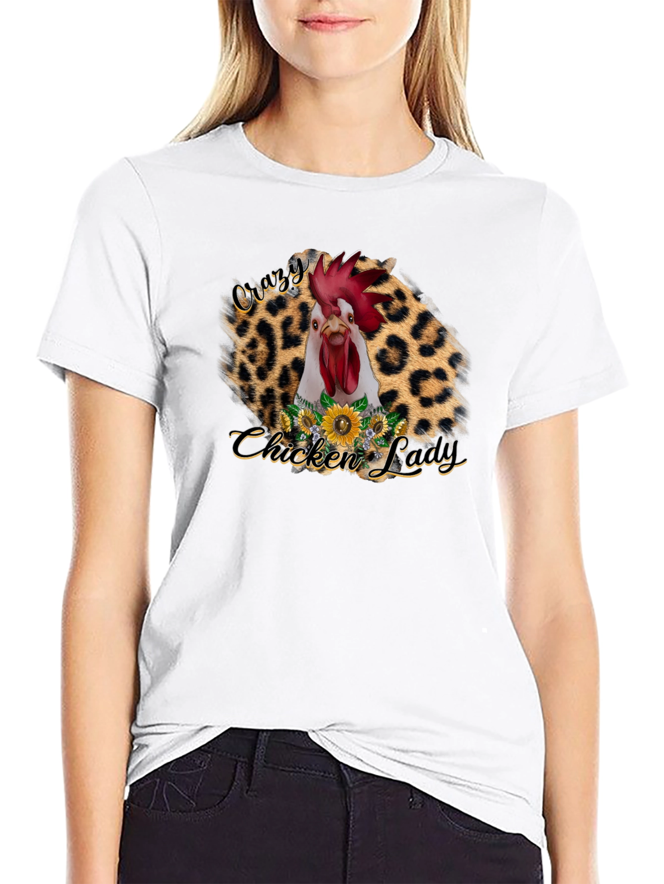 Crazy Chicken Lady Graphic T-Shirt