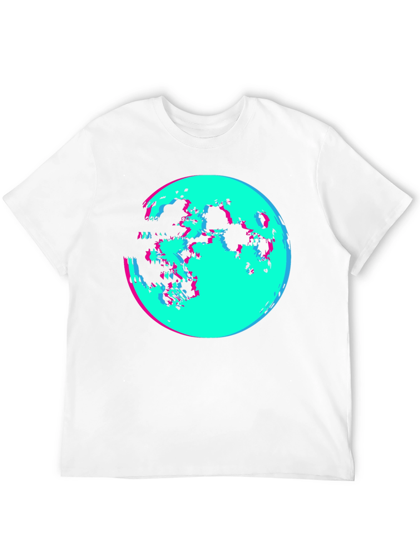 Vaporwave Moon Graphic Tee - Black Cotton Shirt