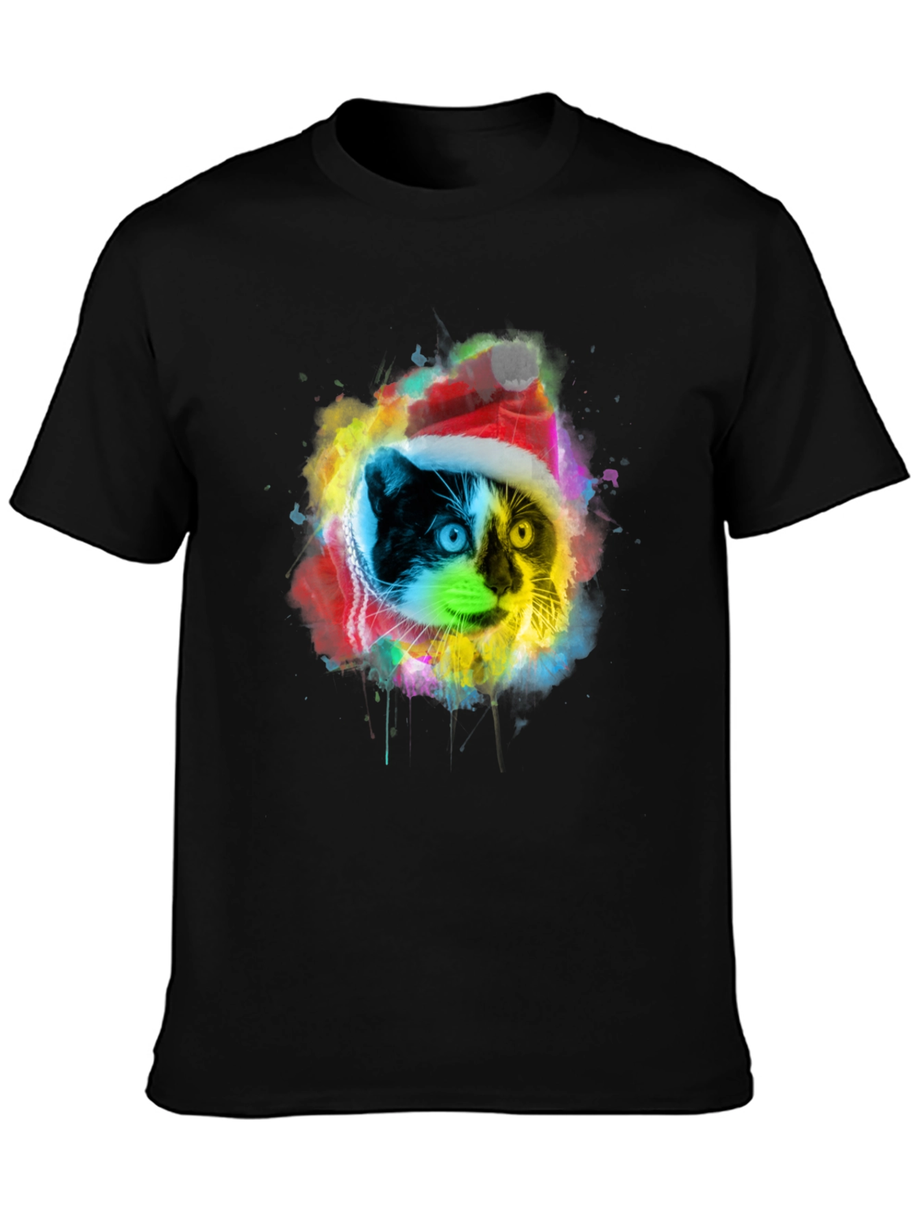Colorful Cat Christmas T-Shirt