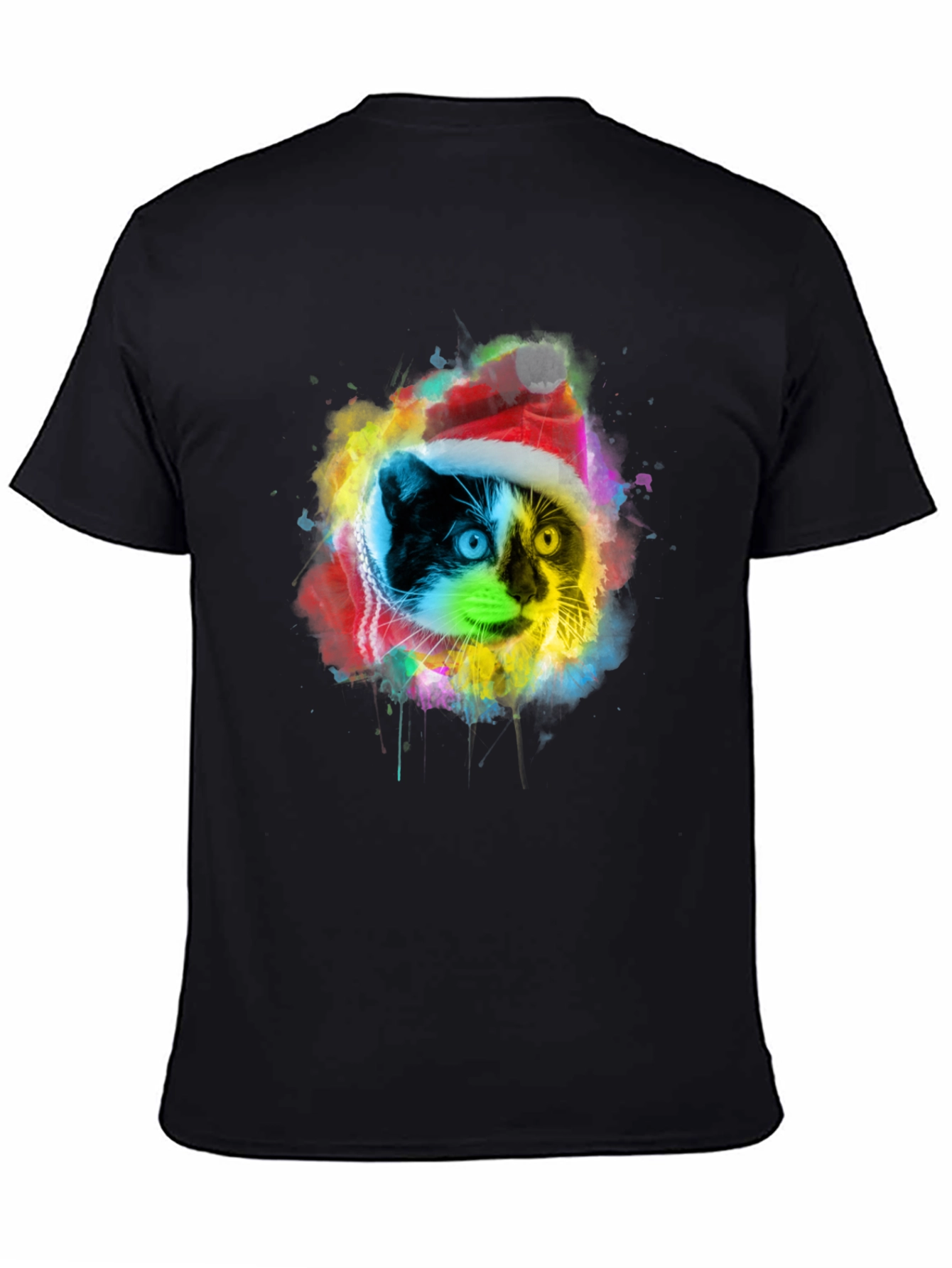 Colorful Cat Christmas T-Shirt