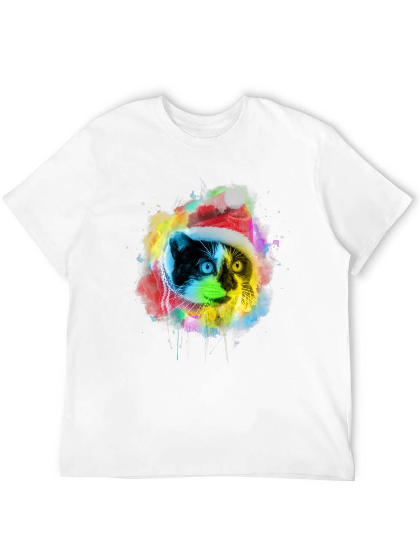 Colorful Cat Christmas T-Shirt
