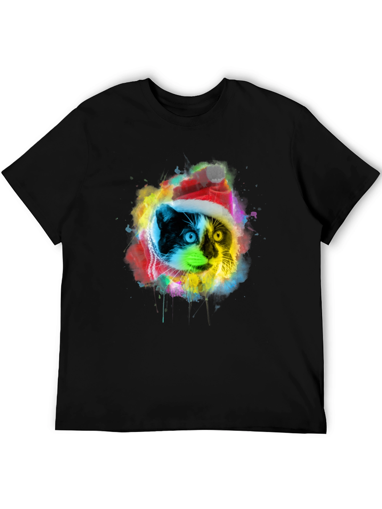 Colorful Cat Christmas T-Shirt