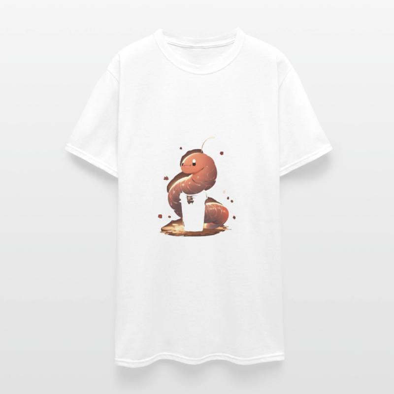 Earthworm Coffee Drinker Barista Worm Kawaii