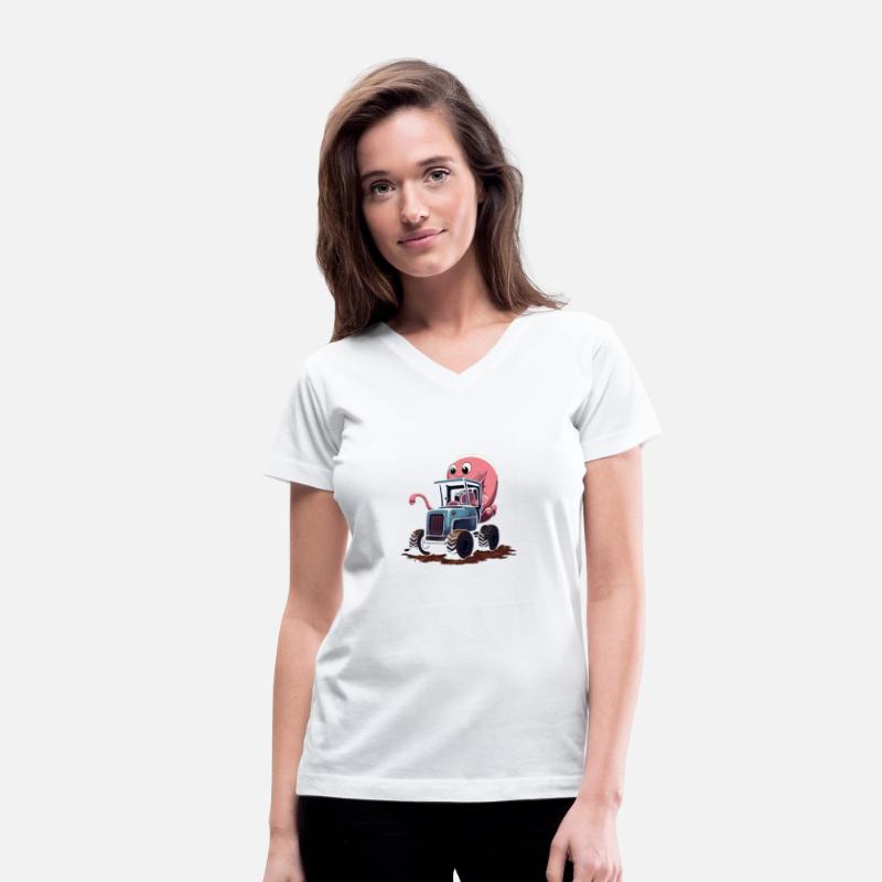 Earthworm Tractor Farmer Worm Kawaii