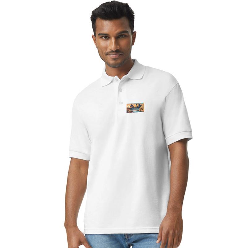 Egyptian Sunset with Pyramids and Sphinx