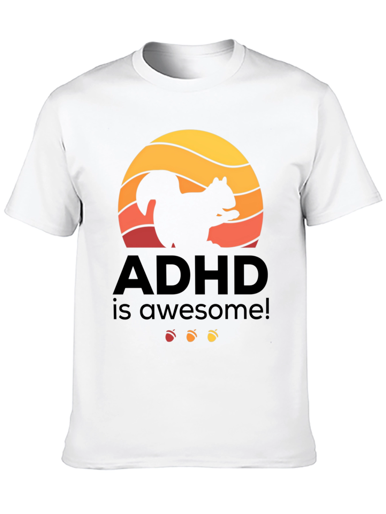 ADHD is Awesome! Squirrel Sunset Graphic Tee