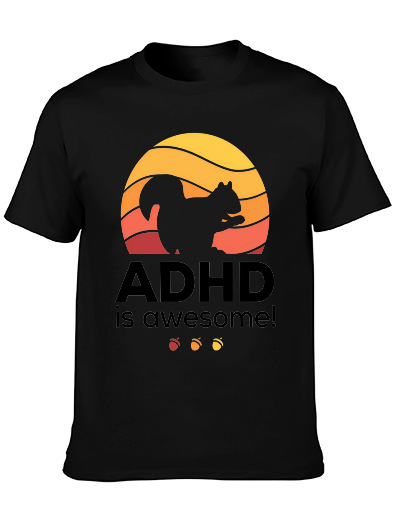 ADHD is Awesome! Squirrel Sunset Graphic Tee