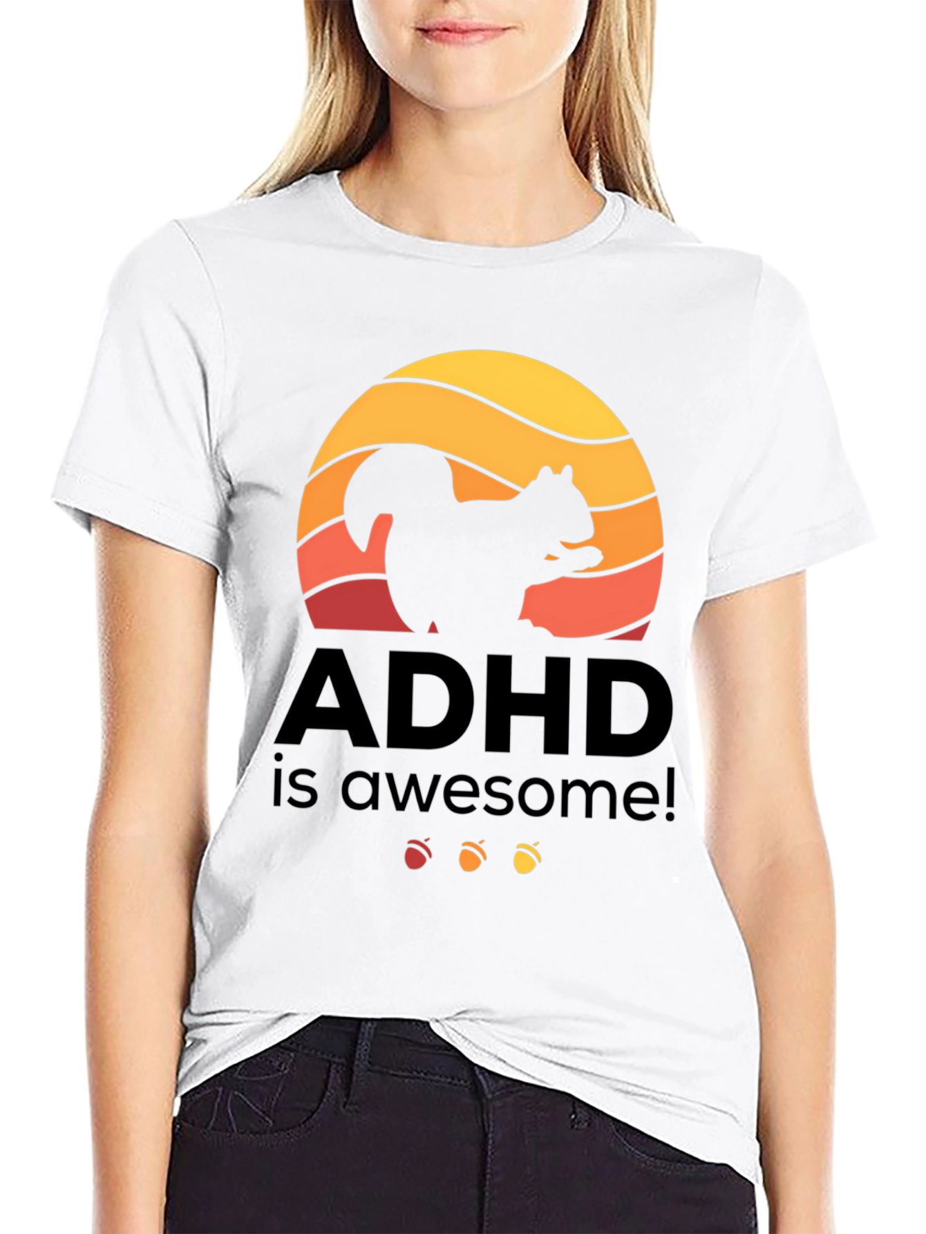 ADHD is Awesome! Squirrel Sunset Graphic Tee
