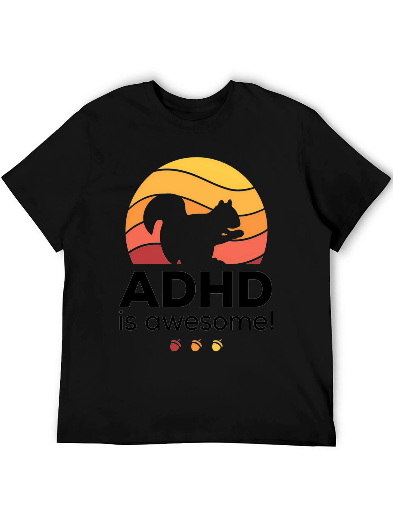 ADHD is Awesome! Squirrel Sunset Graphic Tee