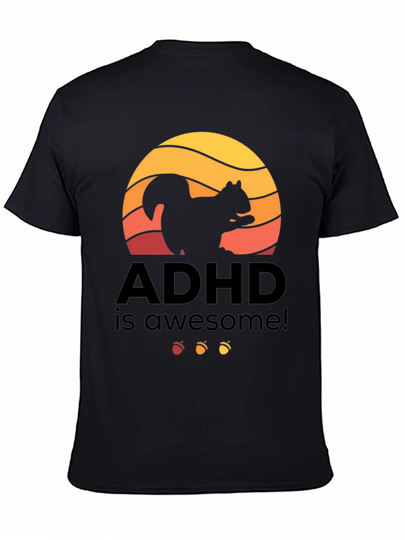 ADHD is Awesome! Squirrel Sunset Graphic Tee