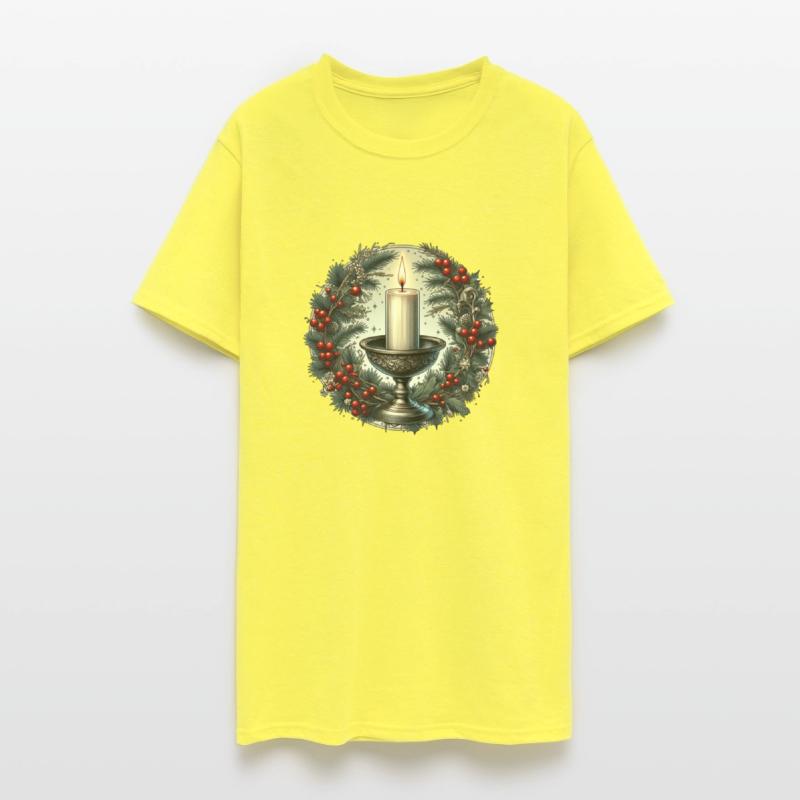 Elegant Christmas Candle with Pine Branches