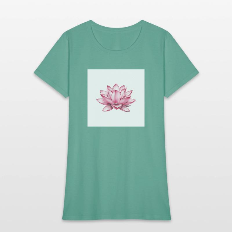 Elegant Pink Lotus Floral T-Shirt