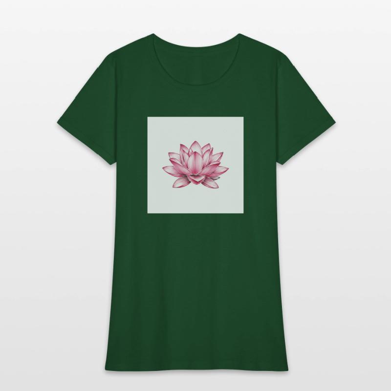 Elegant Pink Lotus Floral T-Shirt
