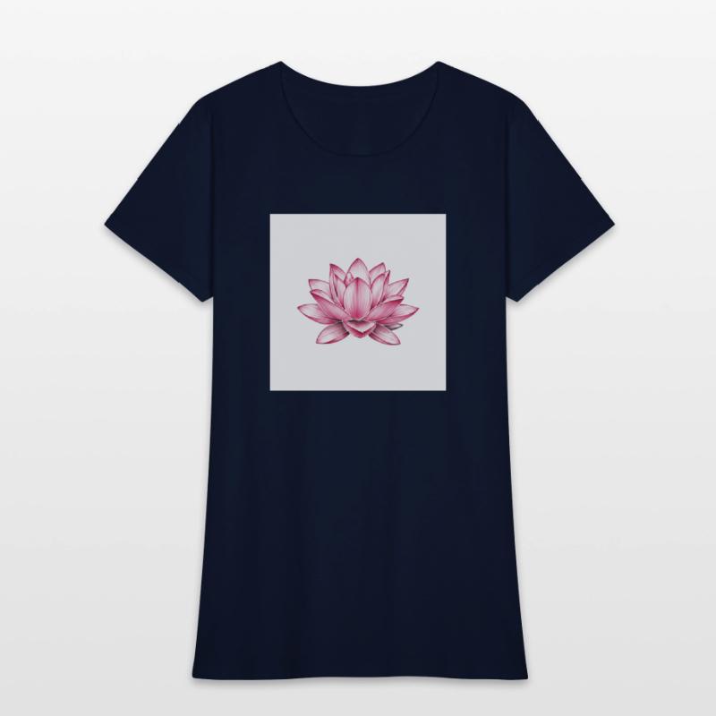 Elegant Pink Lotus Floral T-Shirt