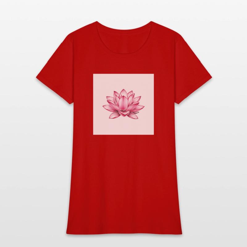Elegant Pink Lotus Floral T-Shirt
