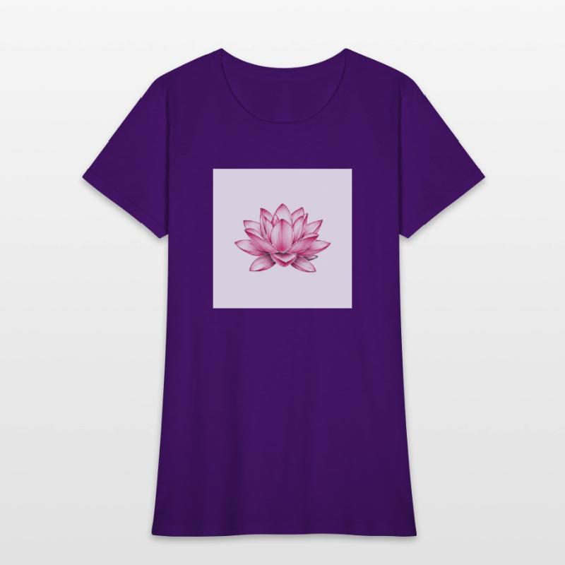 Elegant Pink Lotus Floral T-Shirt
