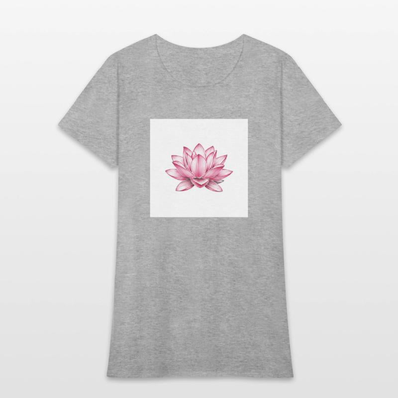 Elegant Pink Lotus Floral T-Shirt