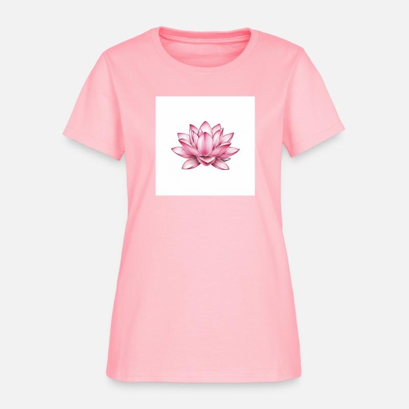 Elegant Pink Lotus Floral T-Shirt