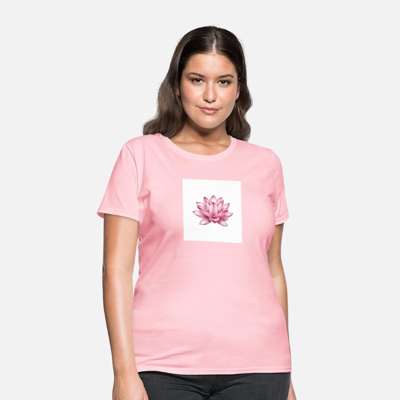 Elegant Pink Lotus Floral T-Shirt
