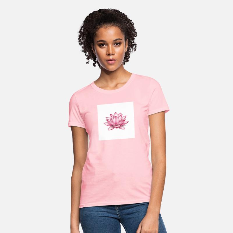 Elegant Pink Lotus Floral T-Shirt