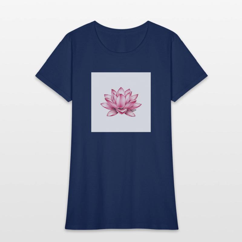 Elegant Pink Lotus Floral T-Shirt