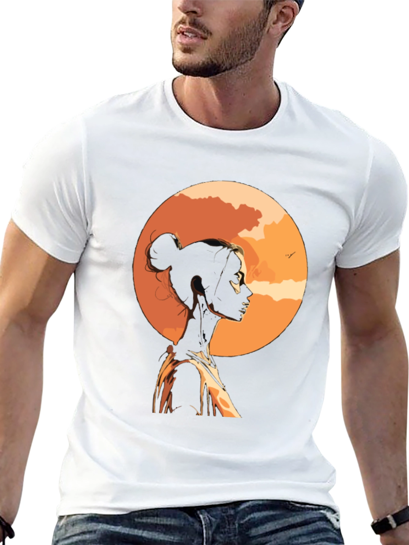 Sunset Silhouette Graphic Tee - Stylish Black T-Shirt