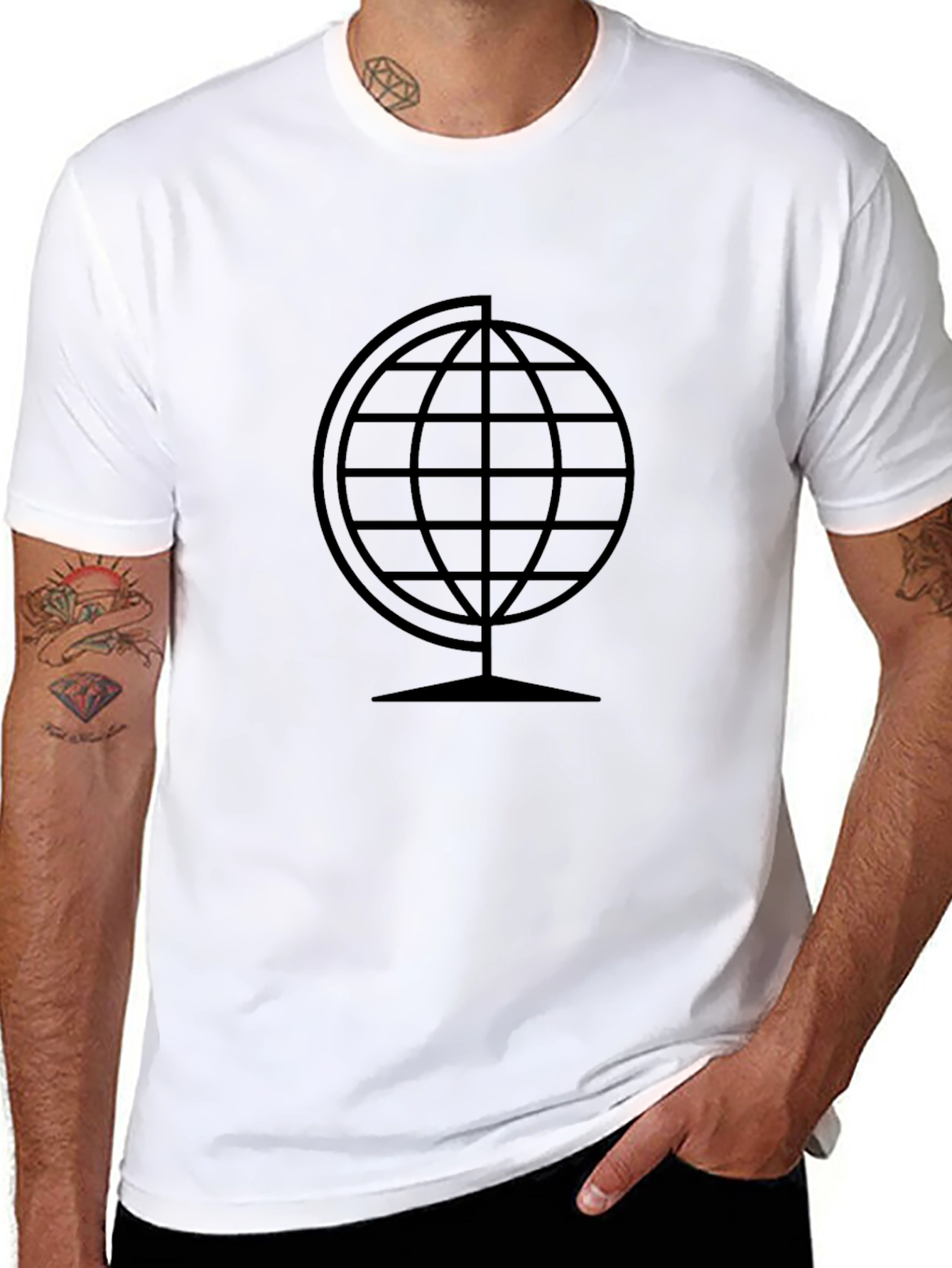 Globe Graphic Tee - Modern Black T-Shirt