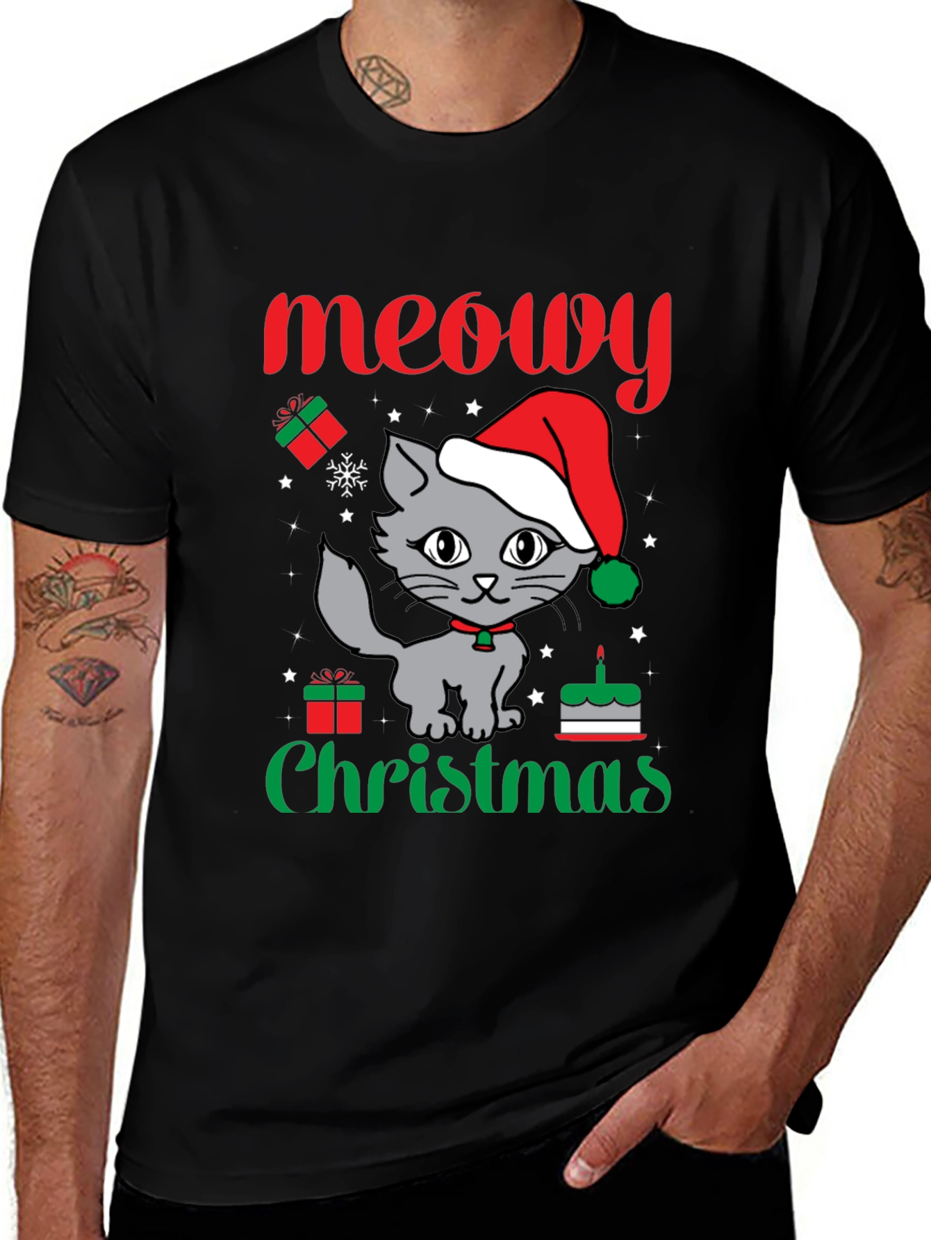 Meowy Christmas Cat T-Shirt