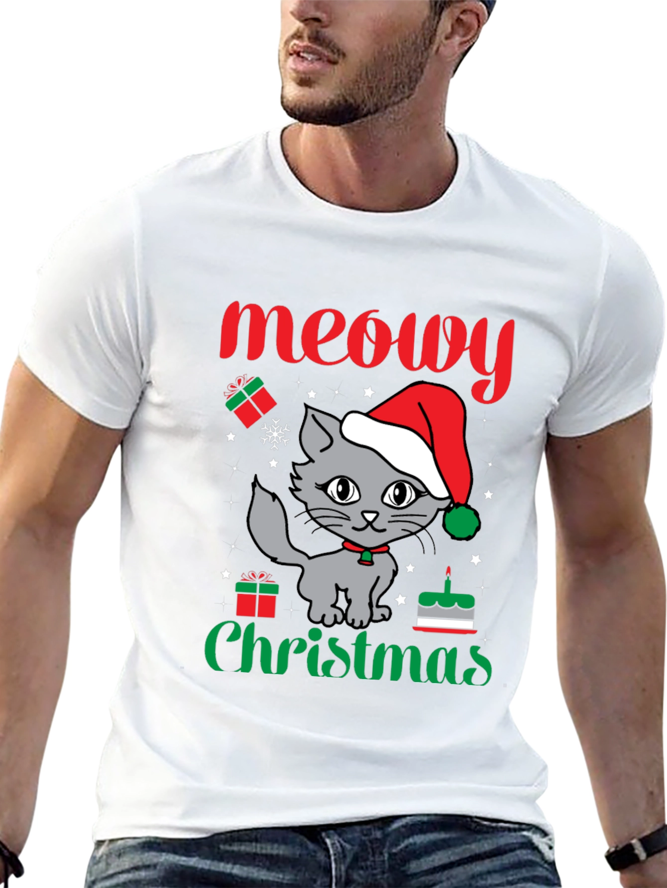 Meowy Christmas Cat T-Shirt