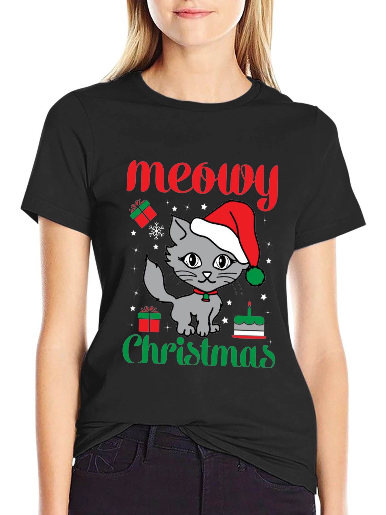 Meowy Christmas Cat T-Shirt