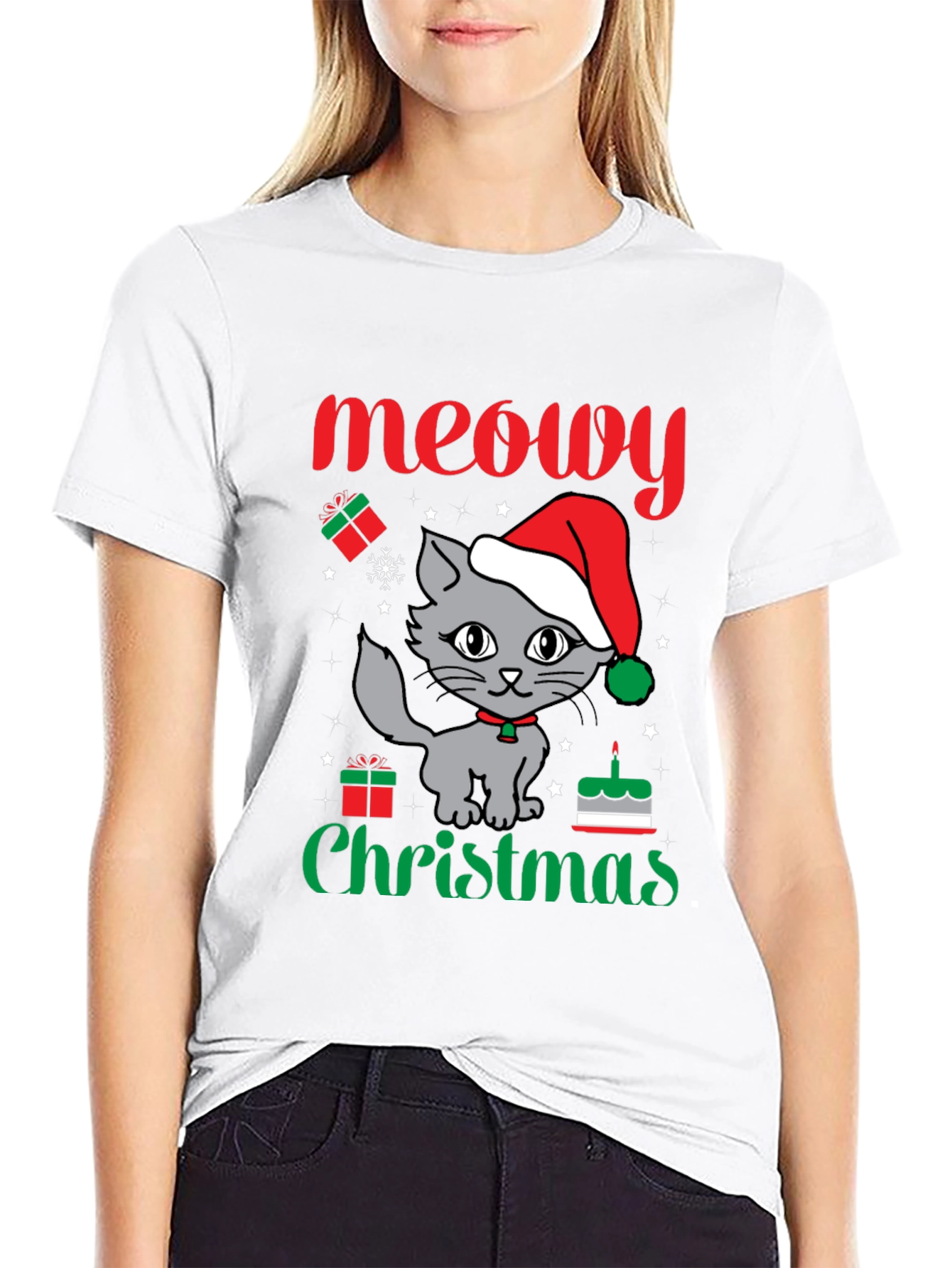 Meowy Christmas Cat T-Shirt