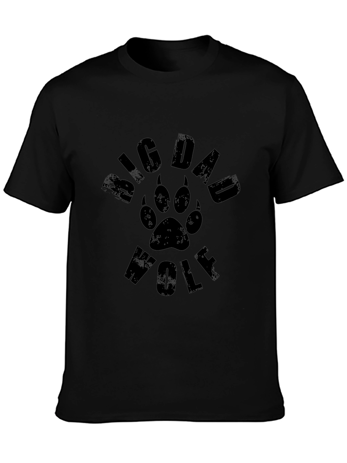 Big Dad Wolf Graphic Tee - Black Cotton T-Shirt