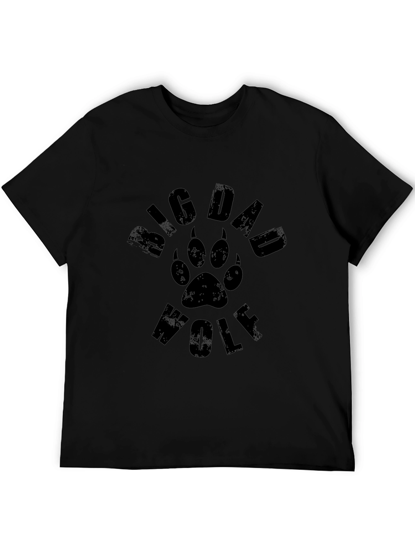 Big Dad Wolf Graphic Tee - Black Cotton T-Shirt