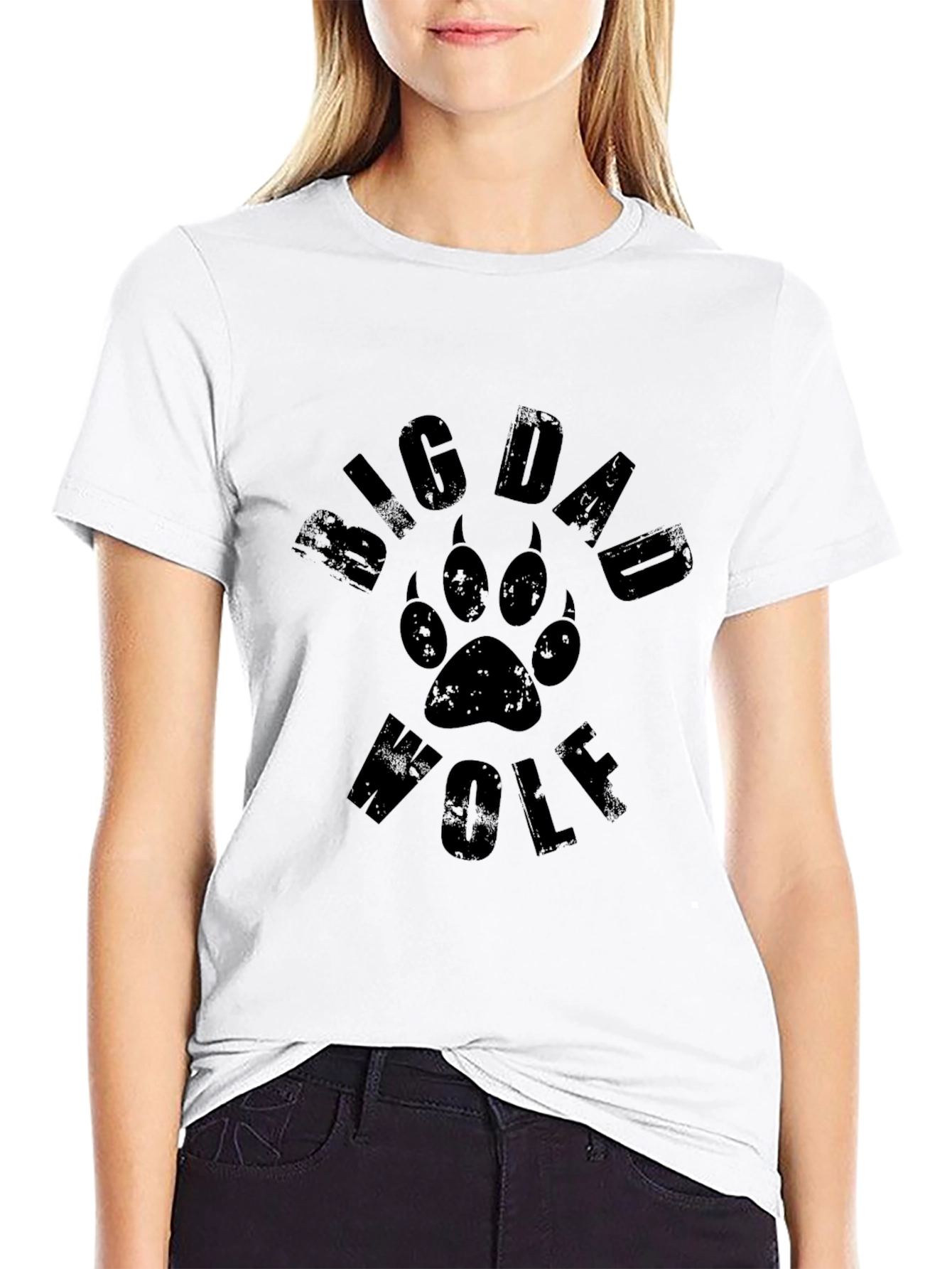 Big Dad Wolf Graphic Tee - Black Cotton T-Shirt
