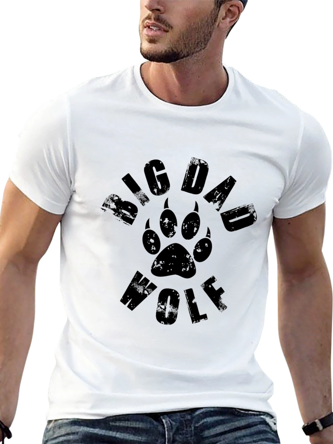 Big Dad Wolf Graphic Tee - Black Cotton T-Shirt